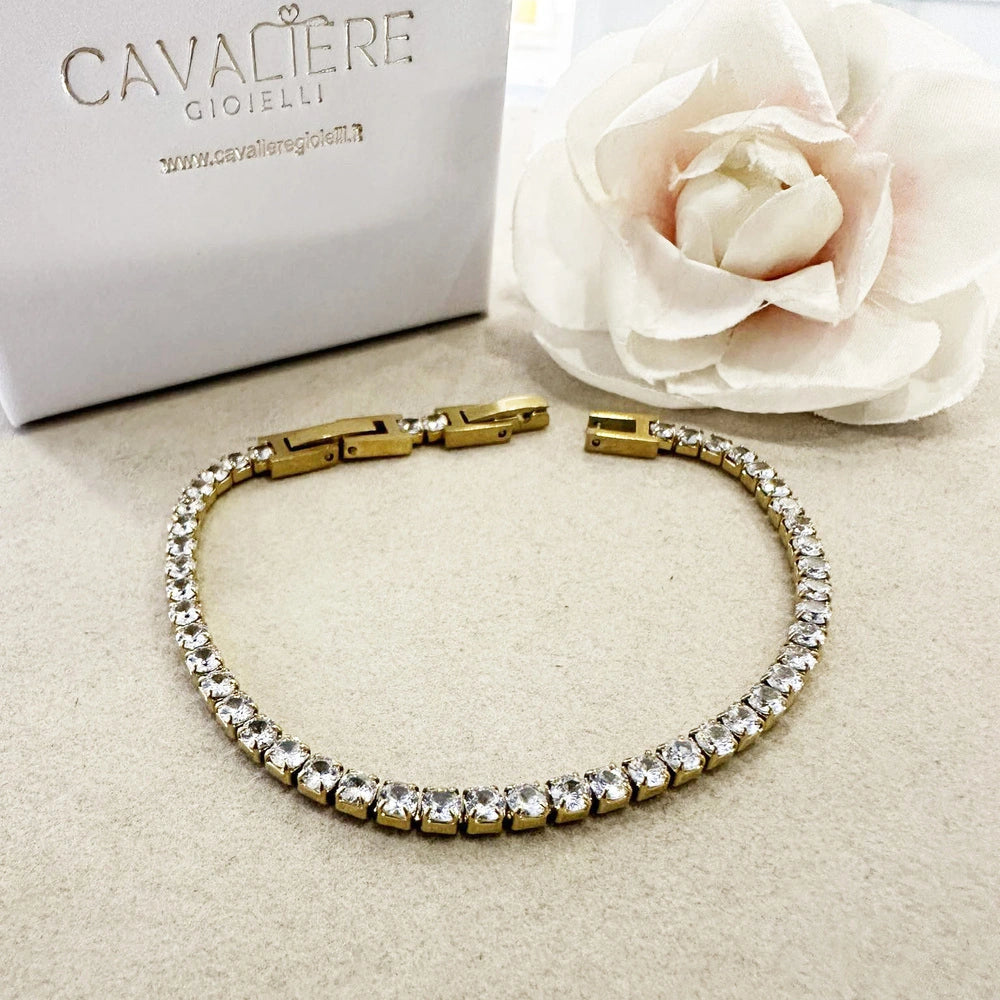 bracciale tennis acciaio uomo donna