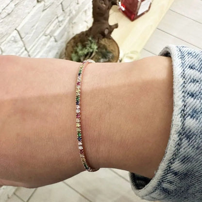 Bracciale tennis multicolor mamma con orsetto Nanan Bracciale tennis multicolor mamma con orsetto Nanan