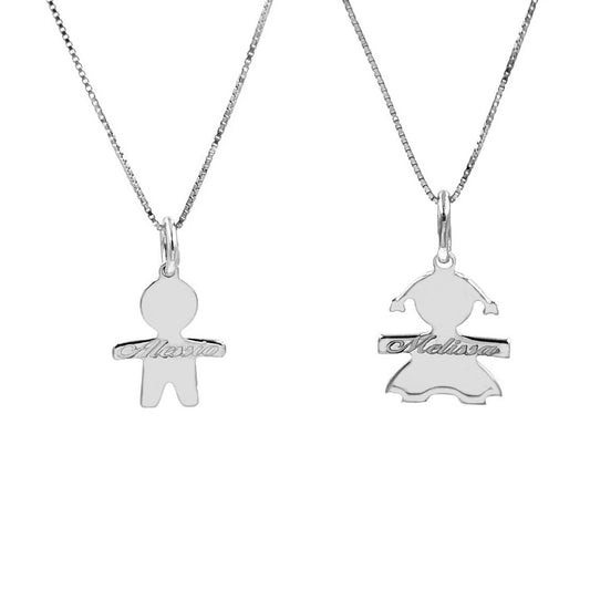 collana bimbo bimba personalizzato argento