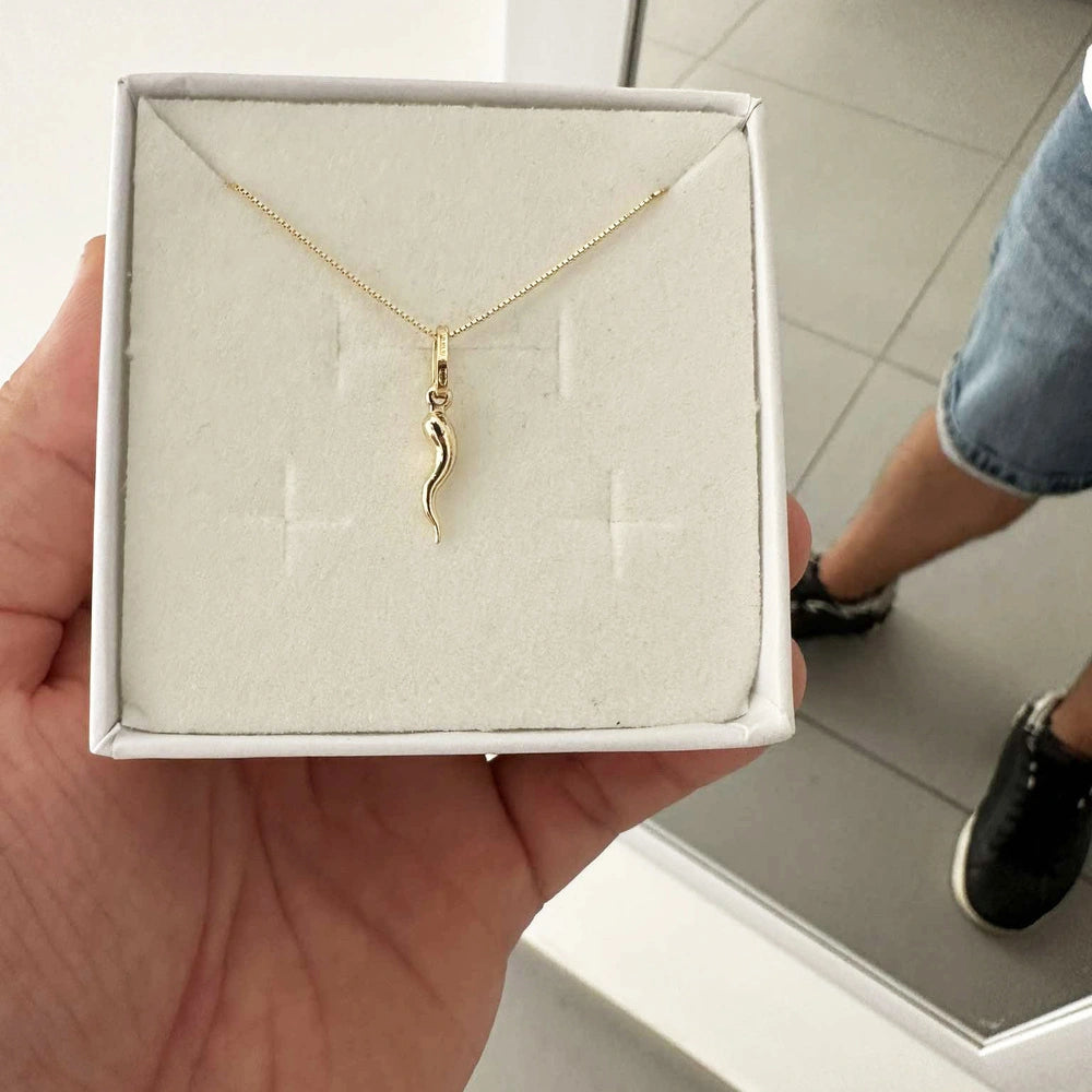 Collana con Corno in Oro 18 Kt
