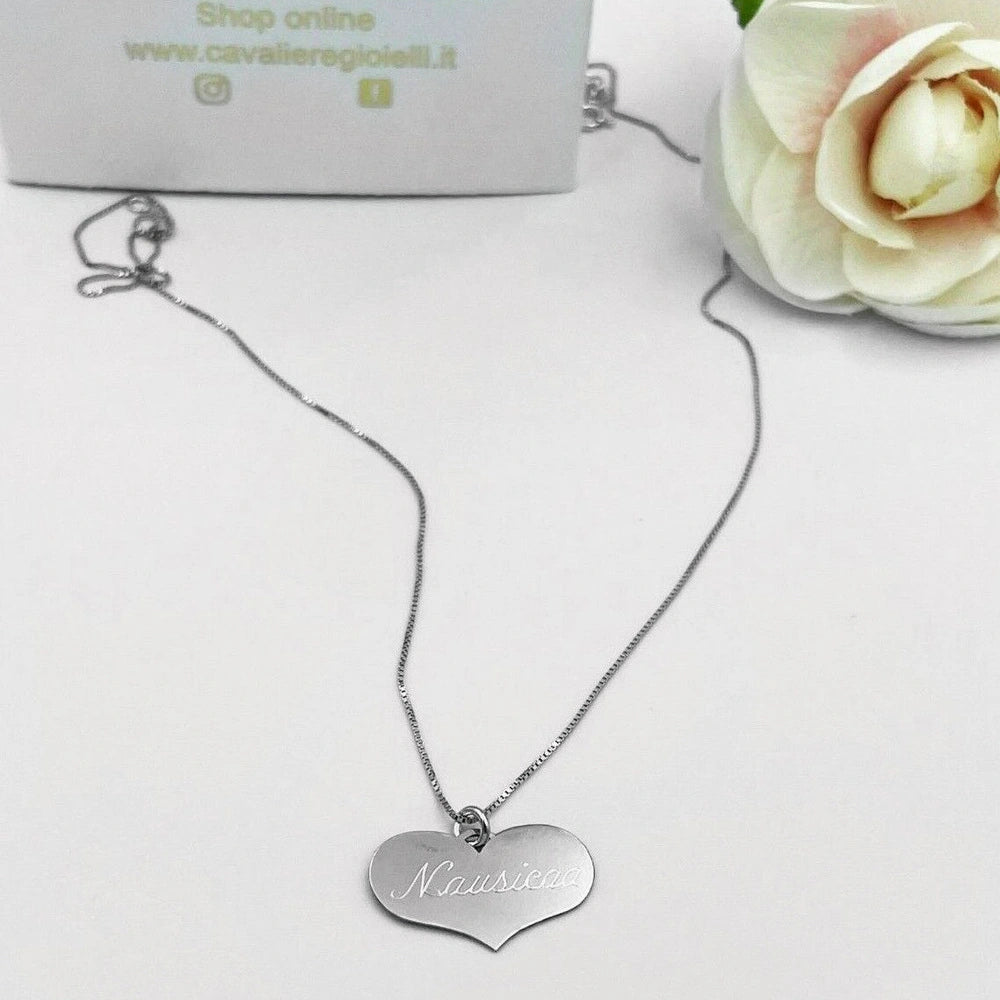 collana con cuore personalizzato in argento 925