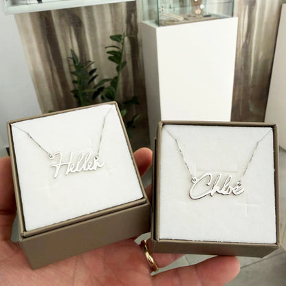 Collana con Nome Personalizzato Stile FIRMA in Argento 925