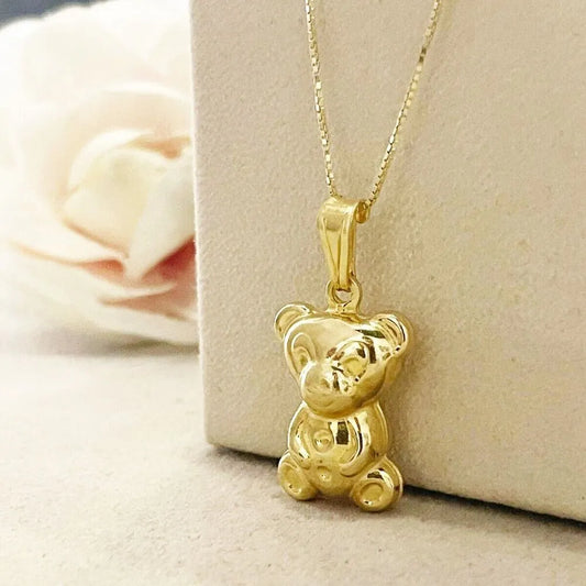 collana orso argento dorato