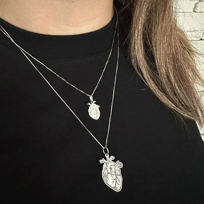 collana cuore anatomico argento 925 personalizzato