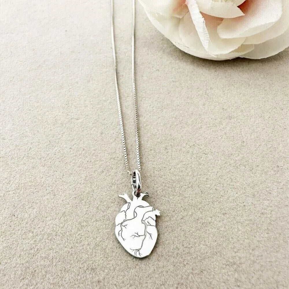 collana cuore anatomico argento 925 personalizzato