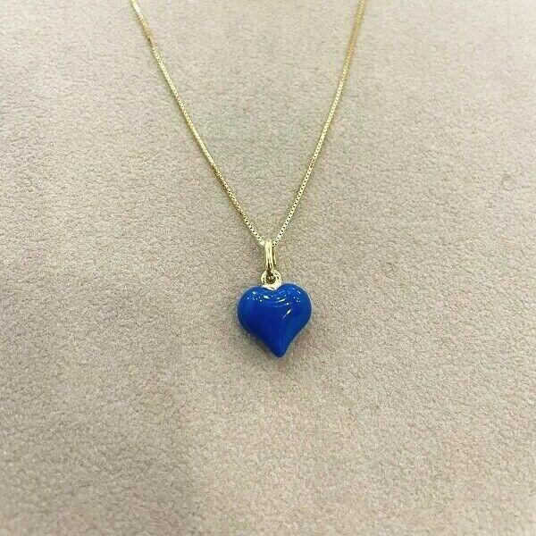 collana con cuore blu argento