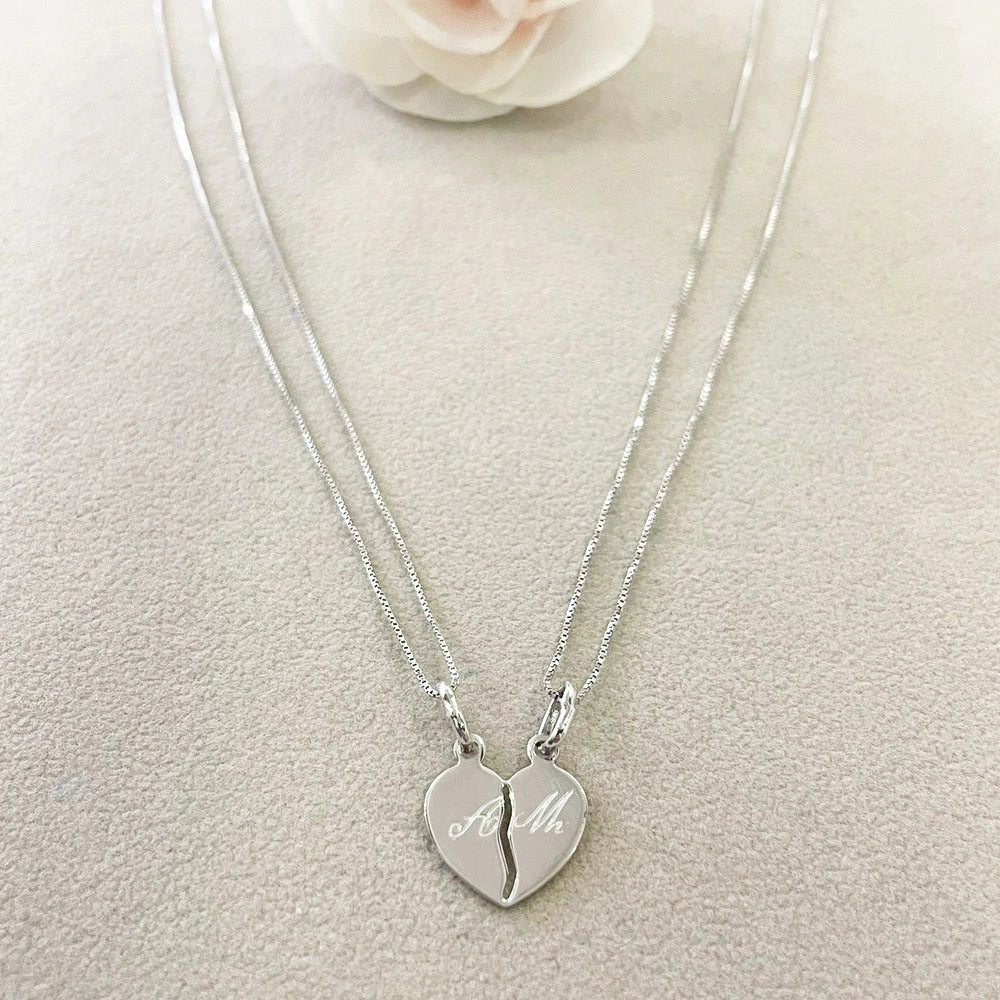 collana cuore spezzato personalizzato argento