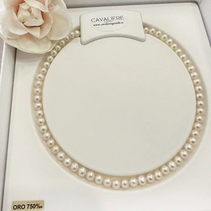 collana di perle in oro bianco