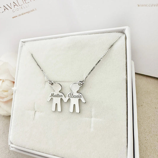 collana famiglia argento personalizzata