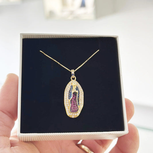 collana madonna di guadalupe argento dorata donna