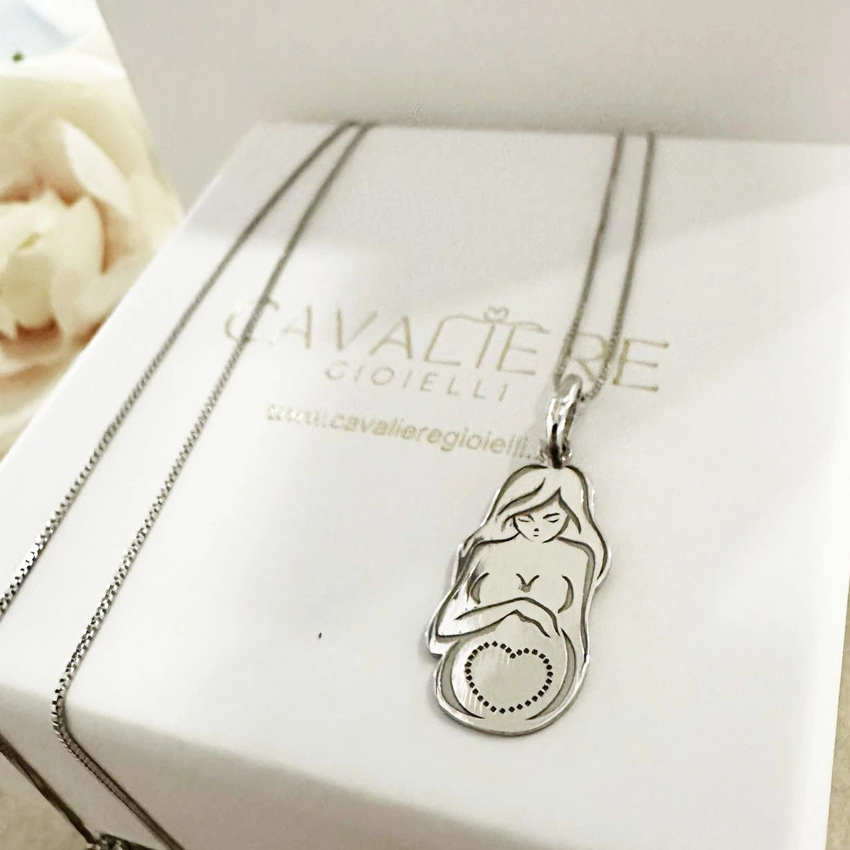 collana maternità mamma argento personalizzata