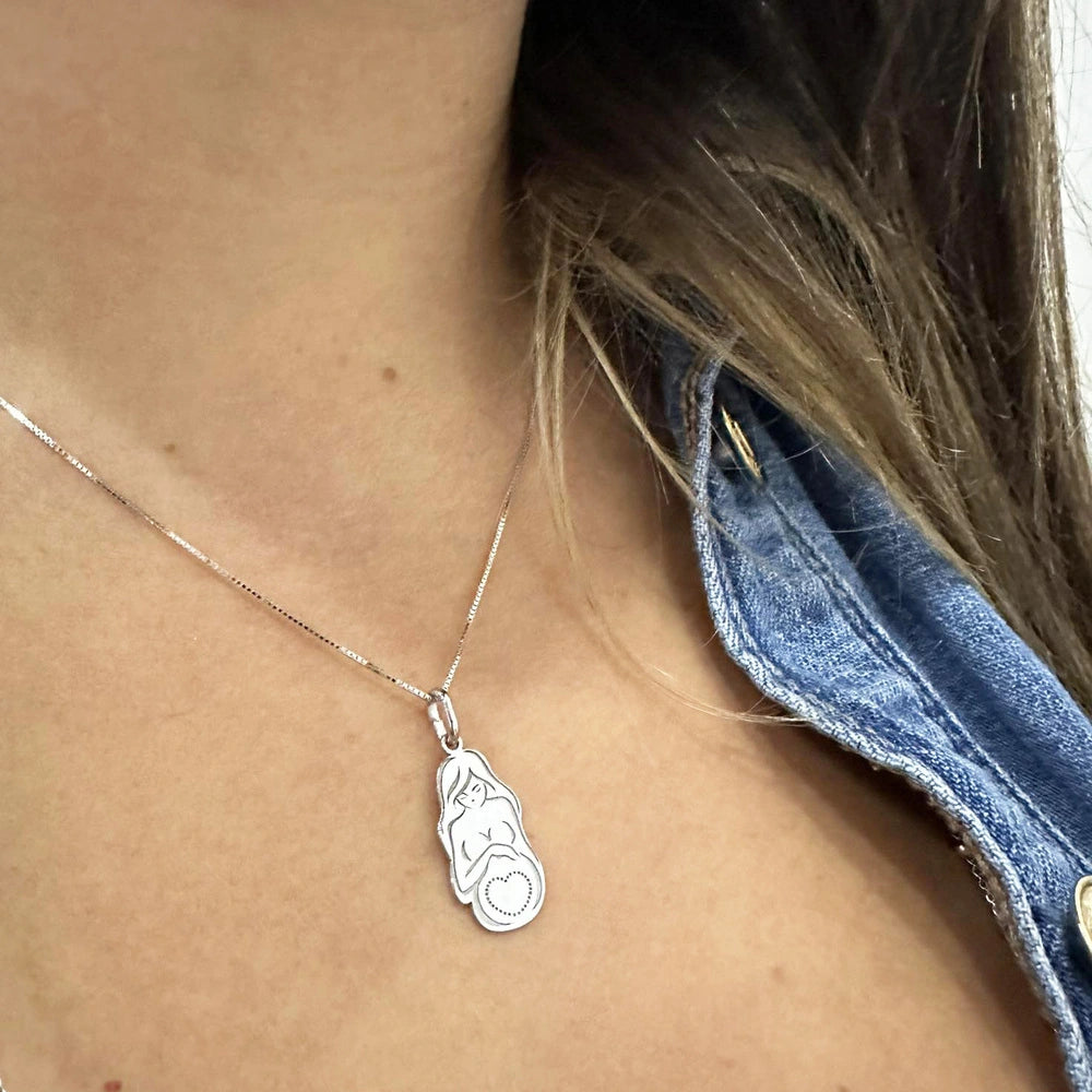 collana maternità mamma argento personalizzata