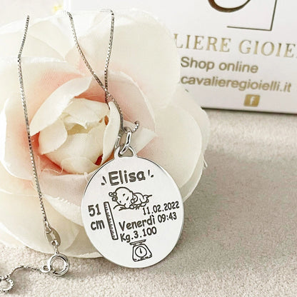 collana nascita argento 925