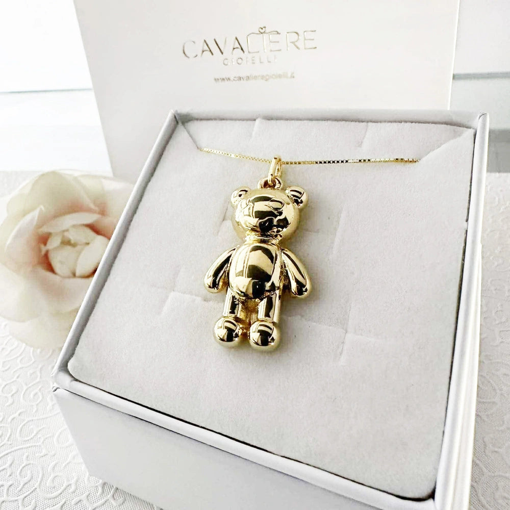 Collana In Argento Sterling 925 Con Ciondolo Animali (Giraffa/Orso) - Zirconia Cubica, Catena 18'', Gioiello Carino Per Donna, Regalo Festa Mamma