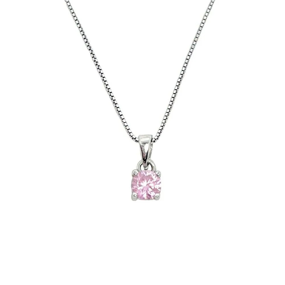 collana punto luce rosa argento