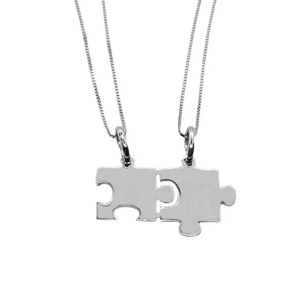 collana puzzle spezzato personalizzato argento