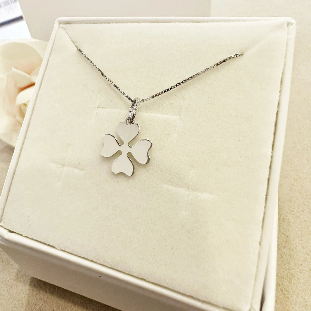 collana quadrifoglio argento