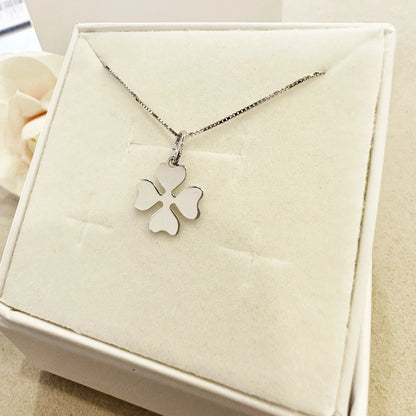 collana quadrifoglio argento
