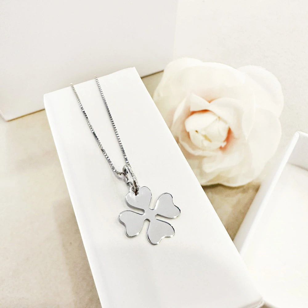 collana quadrifoglio argento