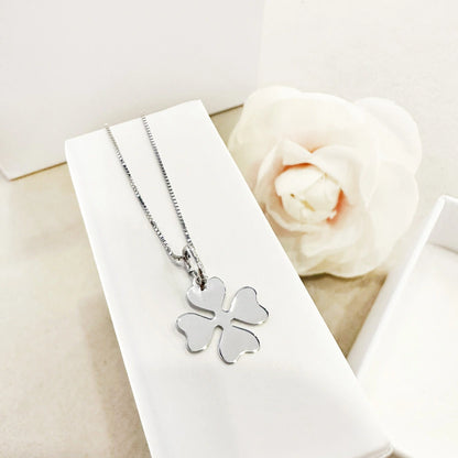 collana quadrifoglio argento