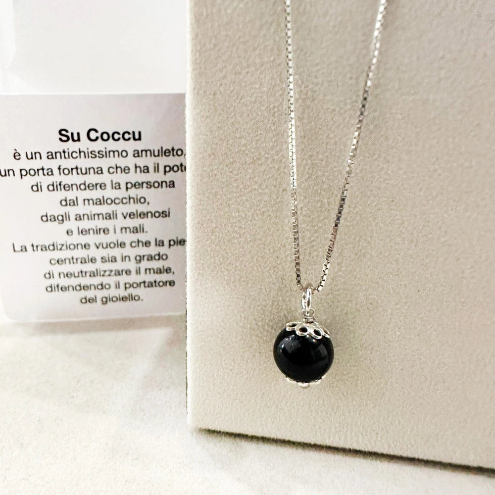 Collana Sarda Su Coccu Portafortuna in Argento 925 Amuleto