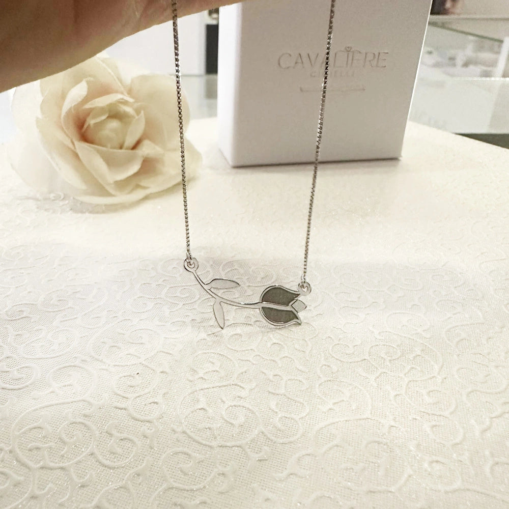 collana tulipano argento