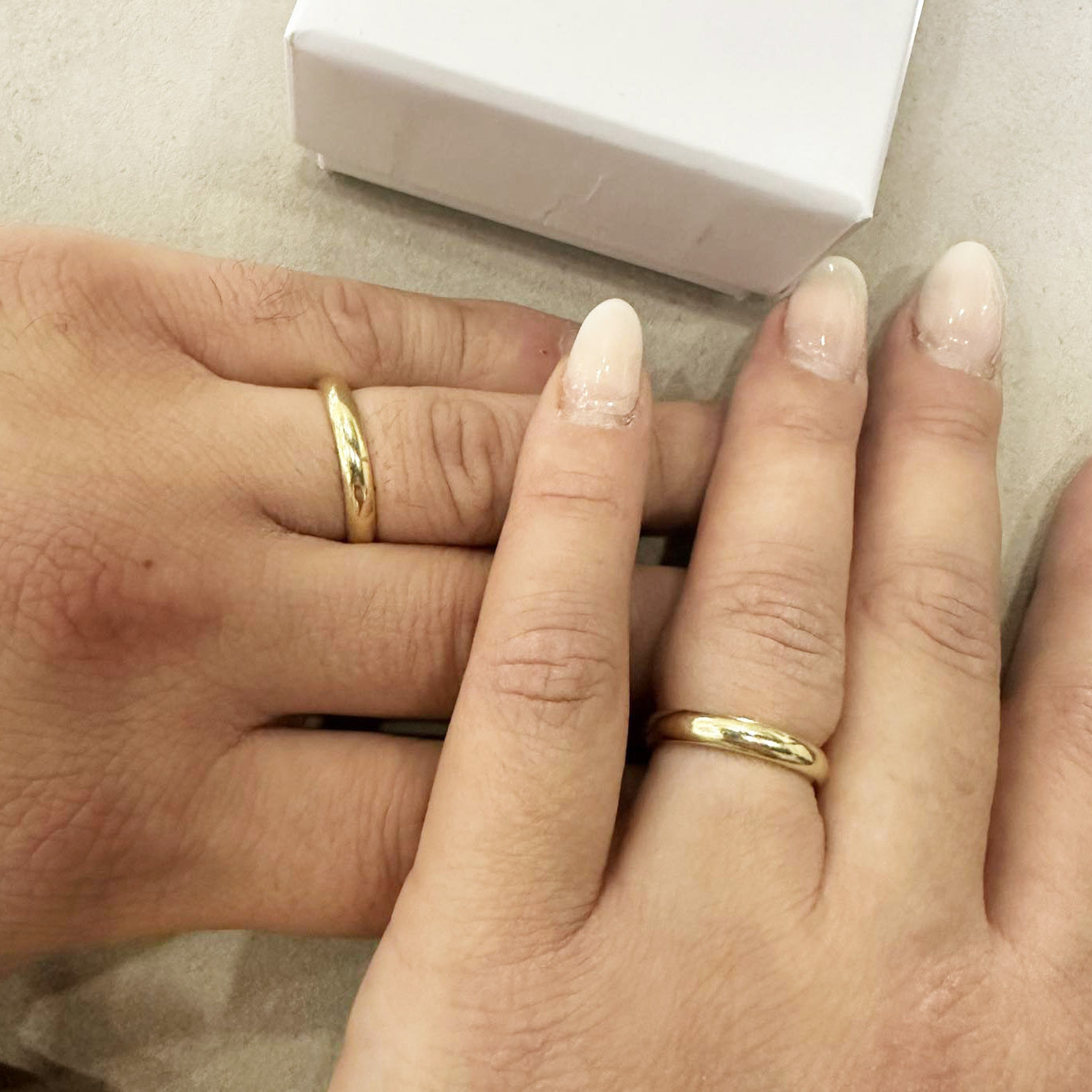 coppia di anelli fedi nuziali argento laminate in oro dorato