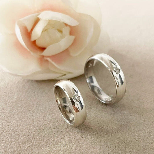 anelli fedine argento 925 con diamantino