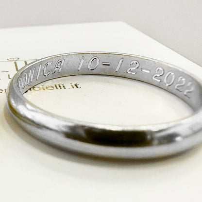 anello fedina fede argento 925 fascia donna uomo
