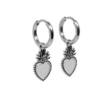 Orecchini a bottone con croce ortodossa in zirconi in argento Orecchini a bottone con croce ortodossa in zirconi in argento