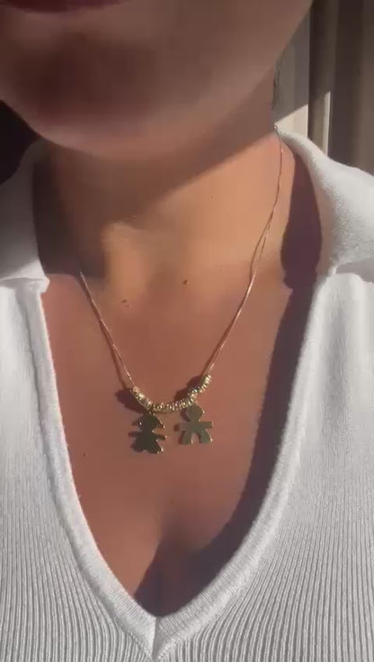 Collana Famiglia Pepite in argento 925 Bicolore