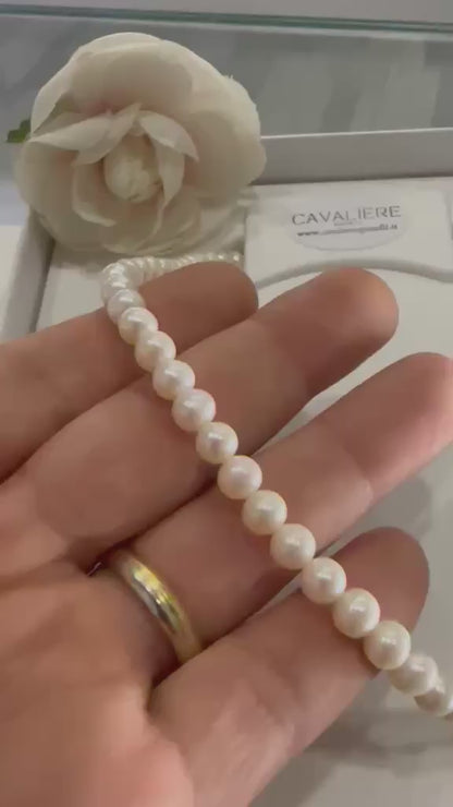 Collana di Perle Naturali e Oro bianco 750